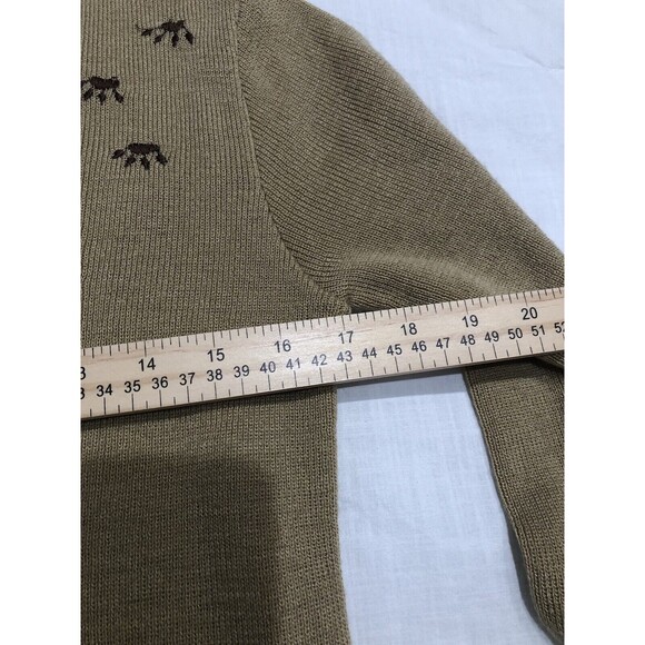 Vtg Cyn Les Shirlee Designs  Tan Embroidered Scottish Terrior Dog Sweater - Picture 4 of 8